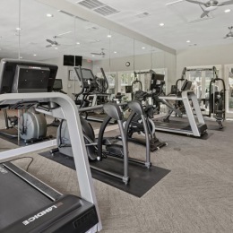 a gym with exercise equipment